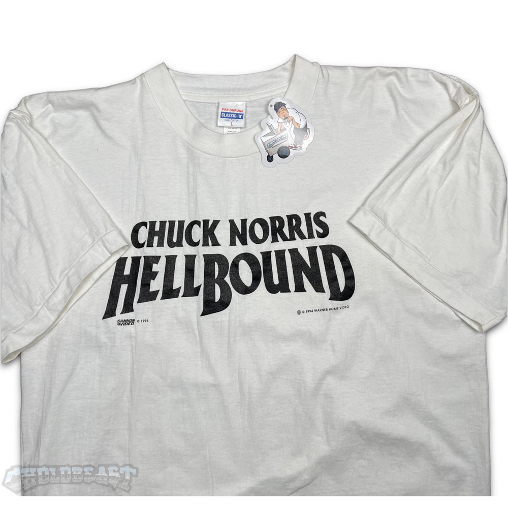 VTG 1994 Chuck Norris HellBound Movie Promo Single Stitch T Shirt L Mens vintage